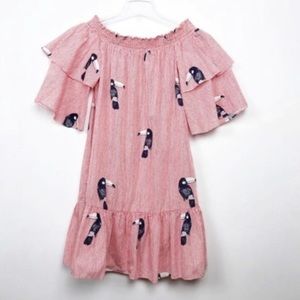 Zara Toucans and stripes dress